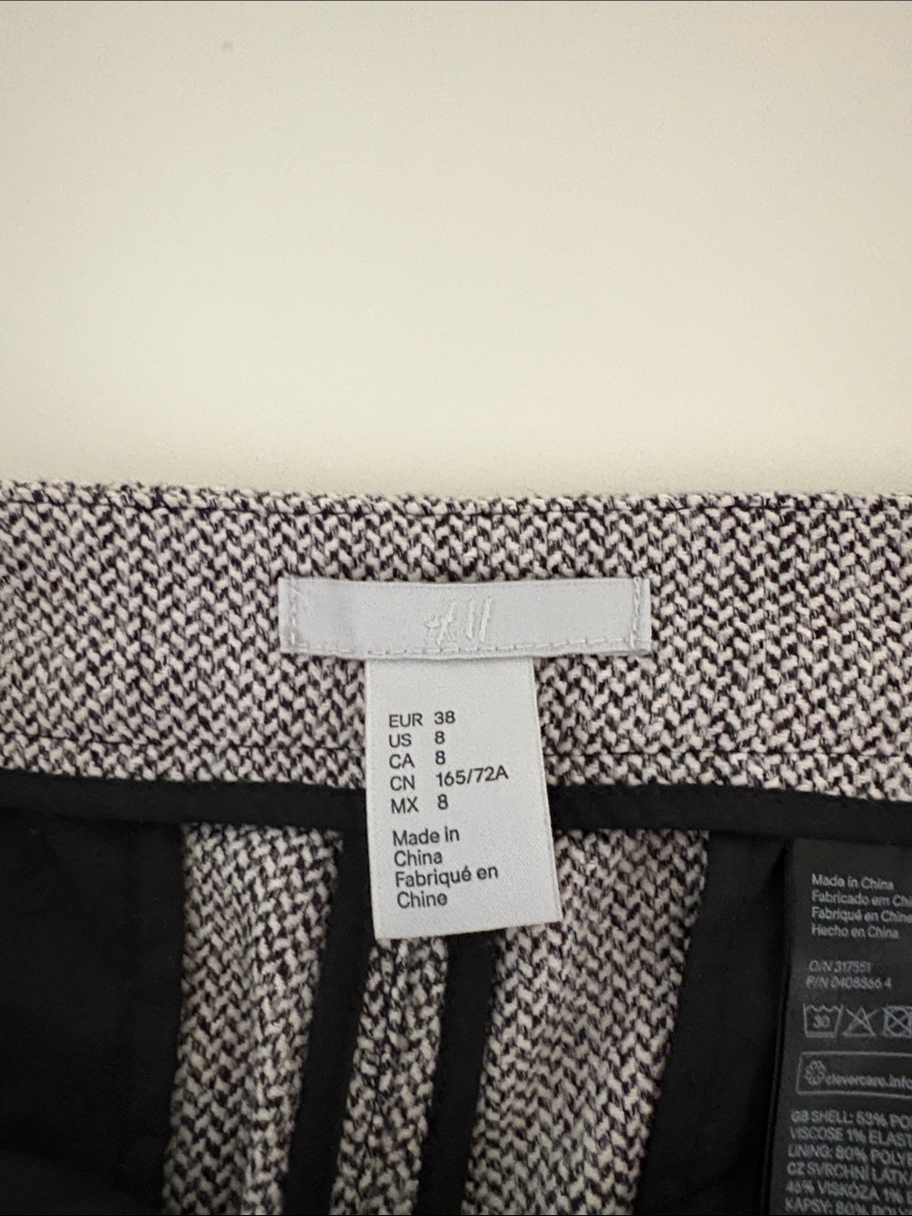 H&M Black and White Tweed-Pattern Women’s Dress Pants